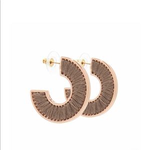 Mignonne Gavigan mini fiona hoops. Grey and gold